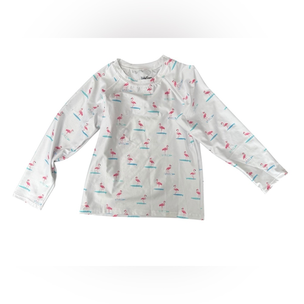 Kiddy‎ Flowers Flamingo Rash Guard Kenny Flowers Swim Girl’s Size 7/8